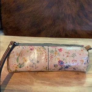 Patricia Nash Leather Barrel Makeup Case